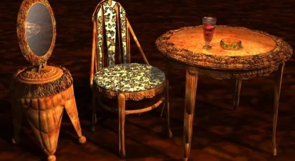 Chrome Bar Chair Curved Frame Back 3d model