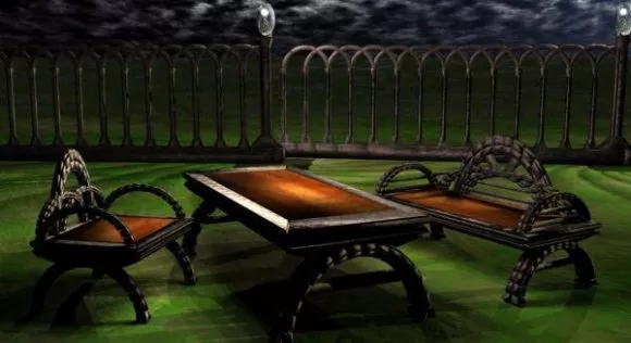 Small Table Bench Outdoor Furniture 3d model Small Table Bench Outdoor Furniture 3d model