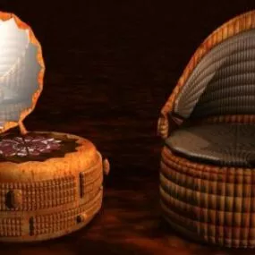 Upholstered Stool 3d model