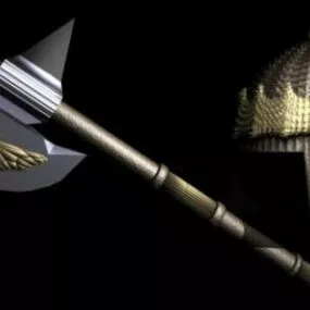 Medieval Weapon Axe Set 3d model
