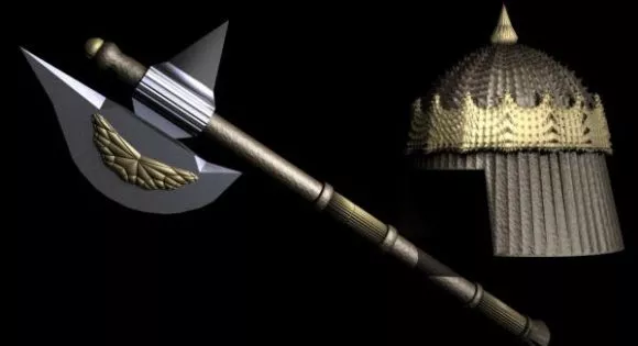 Medieval Weapon Axe Sword Set 3d model