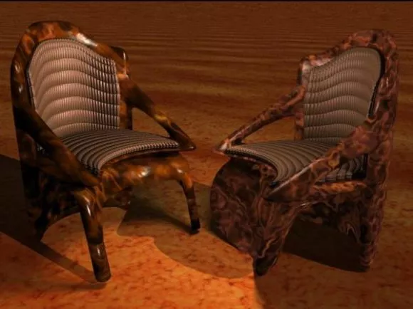 Chair With Paddler Back 3d model