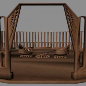 Resort Outdoor Furniture With Table Chair 3d model