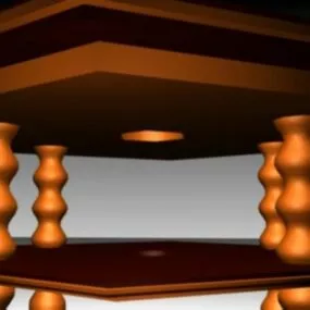 Desk Furniture Carved Leg 3d model