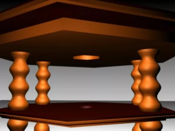 Round Table Carved Style 3d model
