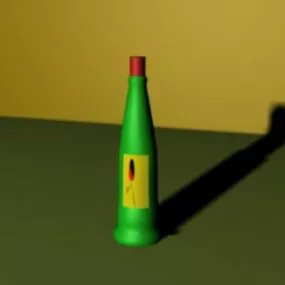Plastic Bottle With Brand Sticker 3d model