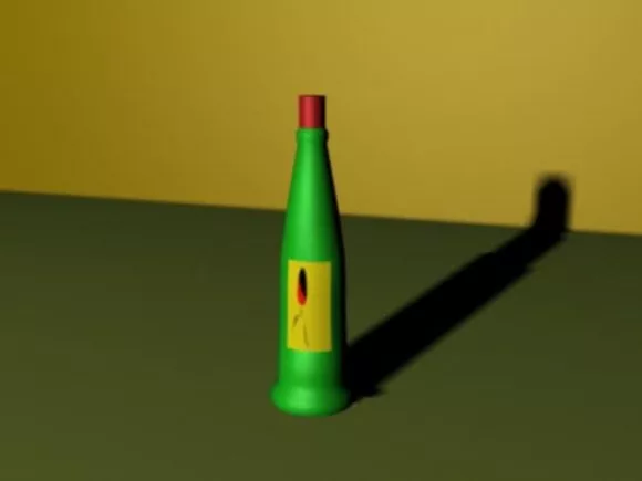 Set Of Glass Bottle On Tray 3d model