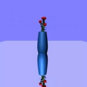 Rose Vase Pot With Reflection 3d model