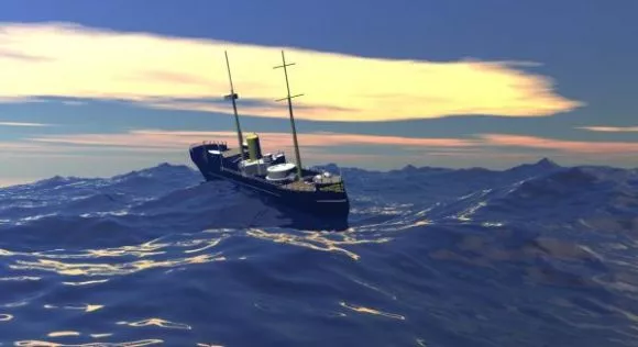 Cargo Ship In The Sea 3d model Cargo Ship In The Sea 3d model
