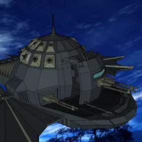 Scifi Defense Station With Canon Weapon 3d model