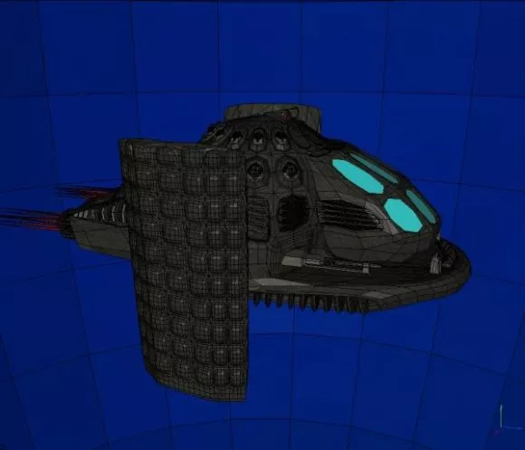 Modular Spaceship, Futuristic Fighter Spacecraft 3d model