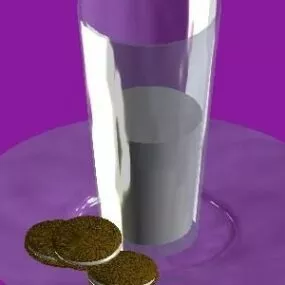 Milk Glass With Cake 3d model