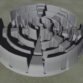 Temple Shape Decoration 3d model