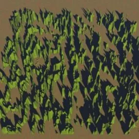 Green Rock Terrain Landscape 3d model