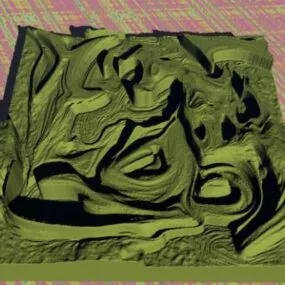 Grass Mountain Terrain Landscape 3d model