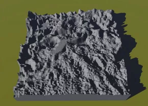 Mountain With Green Tree 3d model