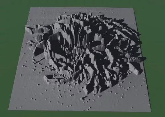 Green Rock Terrain Landscape 3d model