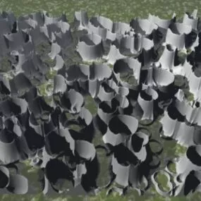 Abstract Swirl Shape Landscape 3d model