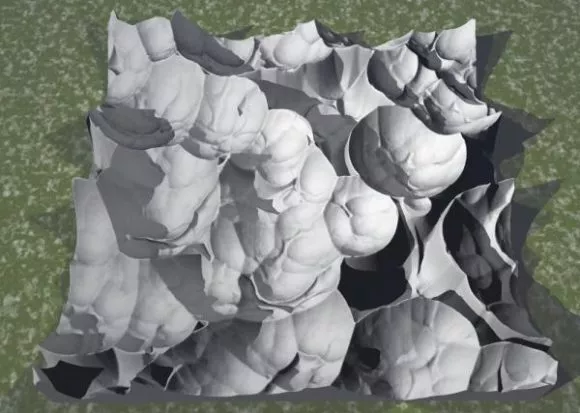 Mountain Landscape Round Block 3d model