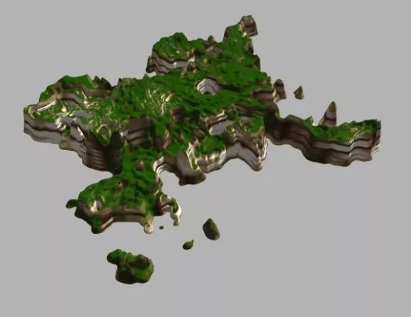 Rock And Grass Cliff Landscape 3d model Rock And Grass Cliff Landscape 3d model