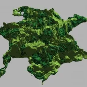 Green Grass On Cliff Landscape 3d model