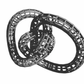 Curved Geometric Shape Decoration 3d model