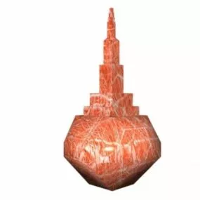 Red Terracotta Vase Decoration 3d model