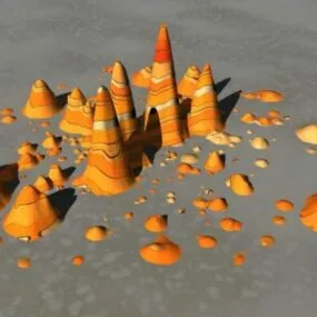 Yellow Mountain Landscape 3d model