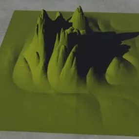 Terrain Landscape Green Mountain 3d model