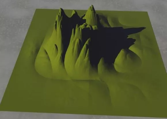 Round Terrain Landscape 3d model