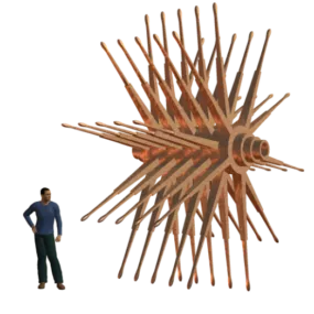 Wooden Turbine Shape Decoration 3d model
