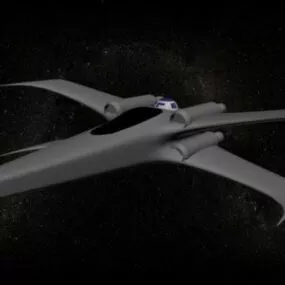 Xwing Futuristic Aircraft 3d model