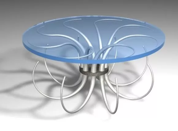 Round Glass Coffee Table Iron Leg 3d model Round Glass Coffee Table Iron Leg 3d model
