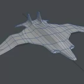 Futuristic Flat Spacecraft 3d model