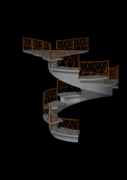 Spiral Staircase Concrete Material 3d model Spiral Staircase Concrete Material 3d model