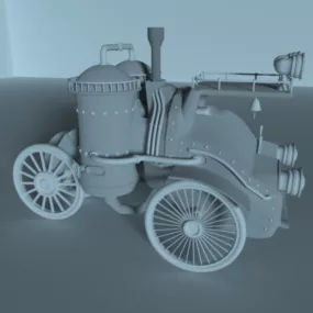 Vintage Steam Vehicle 3d model