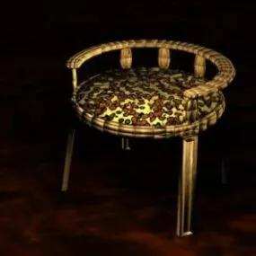 Luxury Carved Stool Furniture 3d model