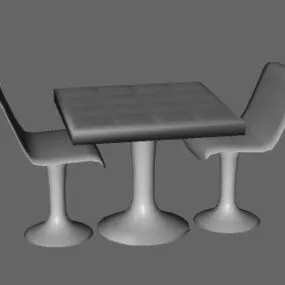 Modern Table Chair Set 3d model