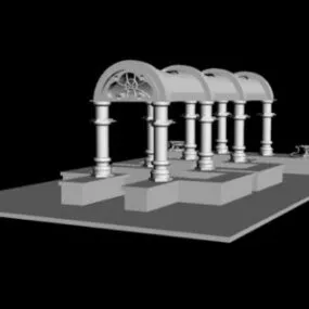 Ancient Greece Building Santorini Island 3d model