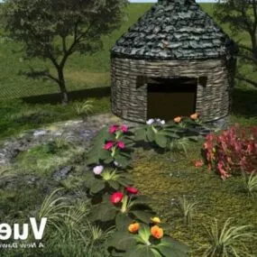 Hidden Cottage House 3d model