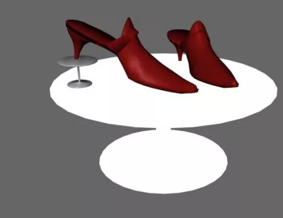 The Shoe On Table 3d model The Shoe On Table 3d model