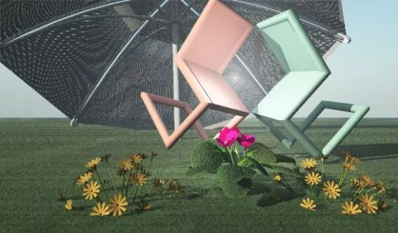 Simple Chair With Full Cover On Back 3d model