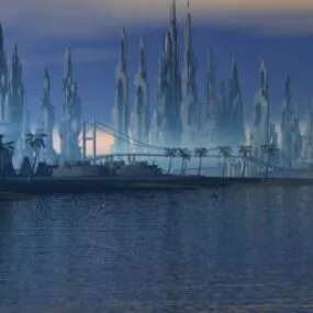 Colonial Fantasy City With Skyscraper 3d model