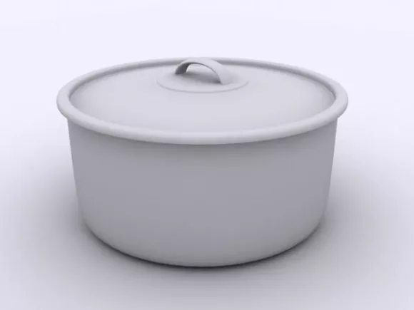 Corner Open Kitchen With Shelf 3d model