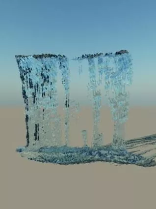 Waterfall With Fish 3d model