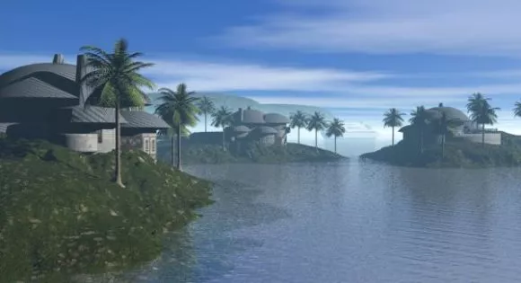 Rock Building Inside Space 3d model