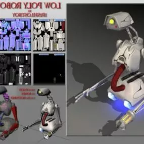 Futuristic White Robot 3d model