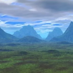 Wide Open Mountain Landscape 3d model