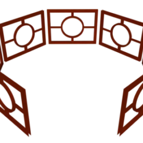 Door Window Frame Asian Style 3d model