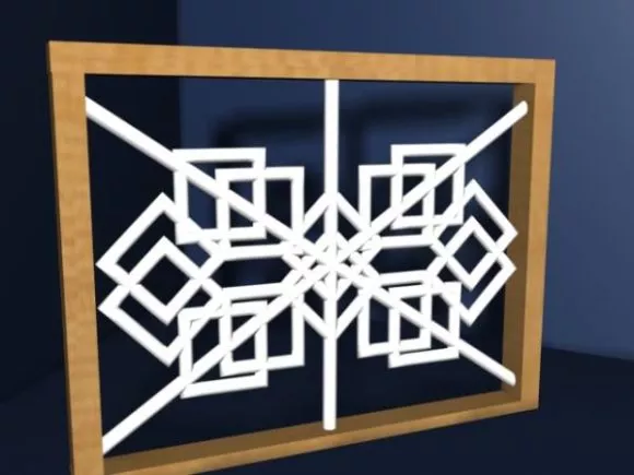 Apartment Door With Square Panel 3d model